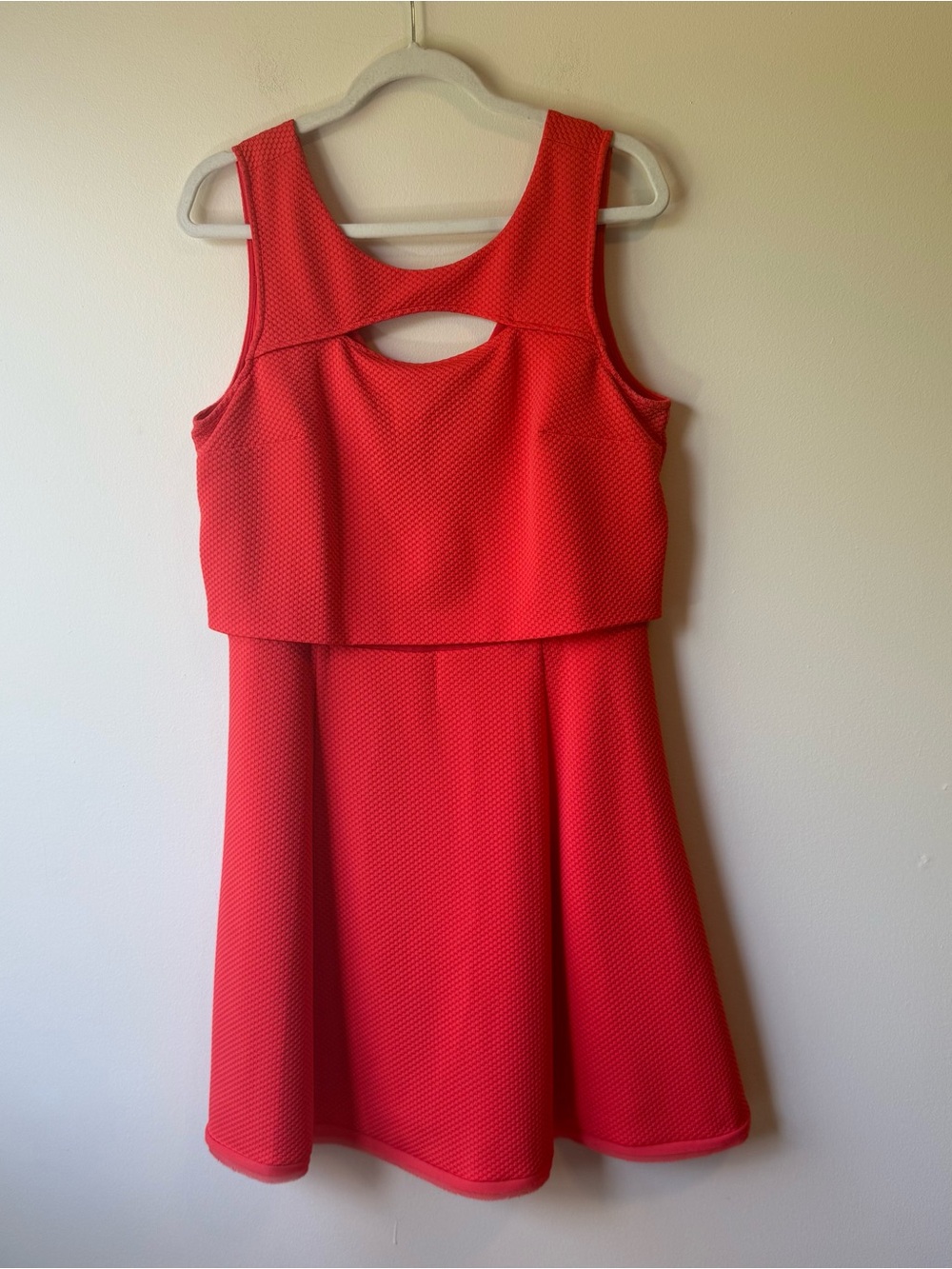 Women’s Rachel Roy April Campari Cut-out flare coral dress | inner pockets | 12